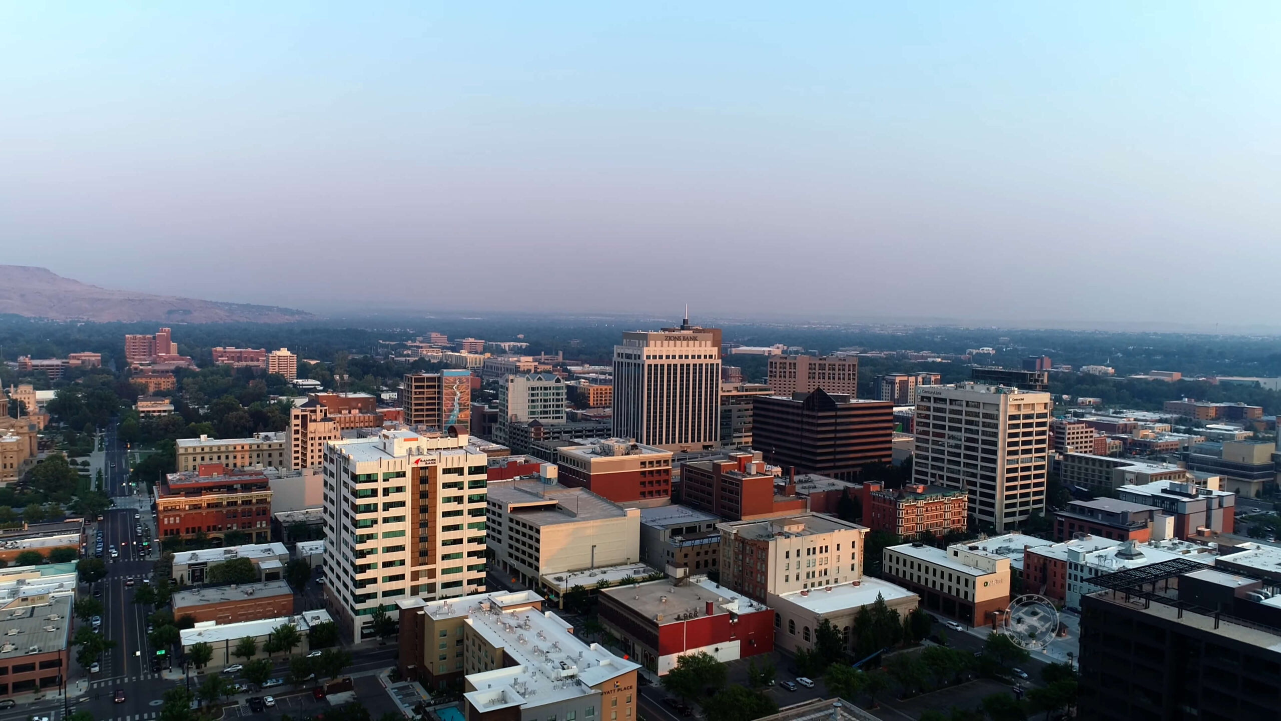 Drone city view of Idaho